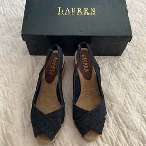 Lauren denim wedge espadrilles